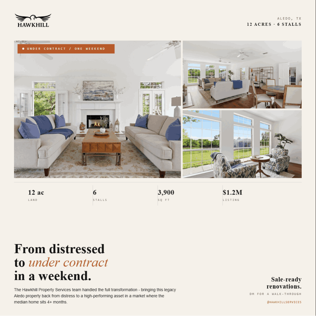Aledo estate - from distressed to under contract in a weekend